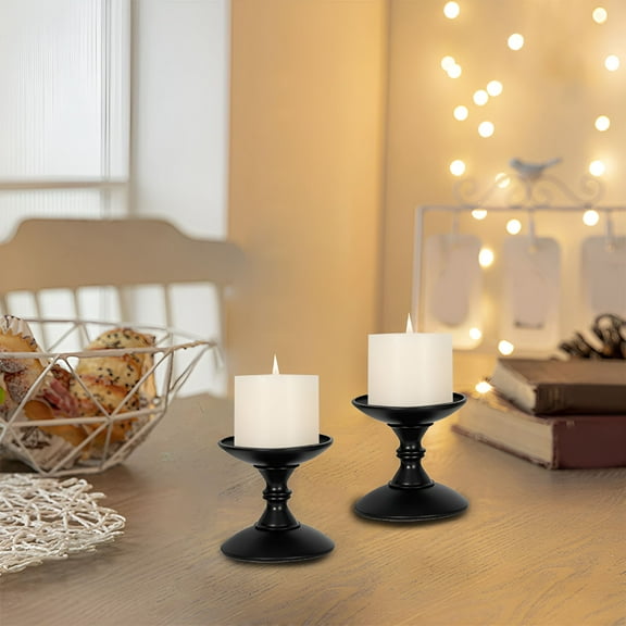 XIBUFE 2026 New Large Candle Holders for Pillar Candles-Gift Candlesticks,Decorative Rustic Centerpiece Pillars Compatible with Battery-Operated Candles-Tall Farmhouse Wooden Candle Holders Pillar
