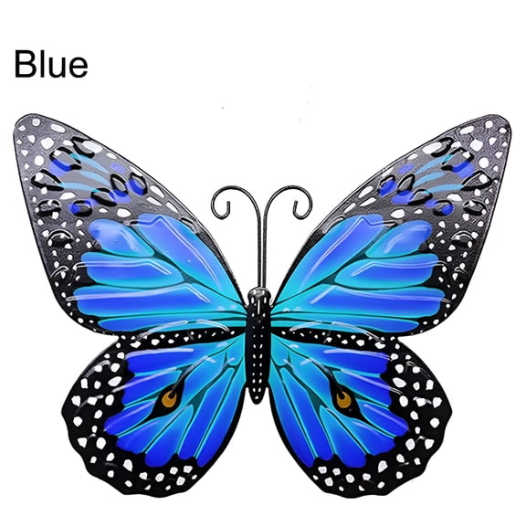 XIBUFE 2026 New Large Metal Butterflies Garden Ornament Butterfly Wall Art Decor Decal for Garden,Patio,Home,Blue Butterflies Decorations