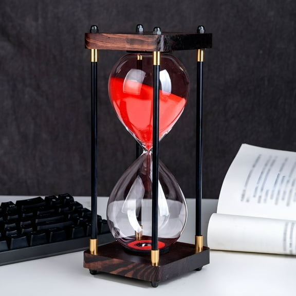 XIBUFE 2026 New Large Sand Timer,Hourglass Timer 60 Minutes,Vintage Wooden Hour Glass Timer,For Games,Cooking,Study,Meditation