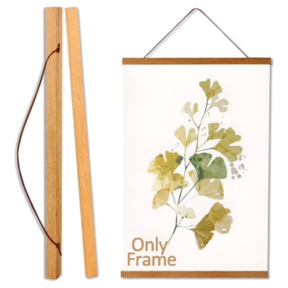 XIBUFE 2026 New Magnetic Poster Hanger Frames,Strong Magnet,Canvas Frames Wood Poster Hanger for ,Maps,Pictures,Prints,Scrolls,Canvas Artwork,Bedroom,Office,Dining Room,8.3Inch