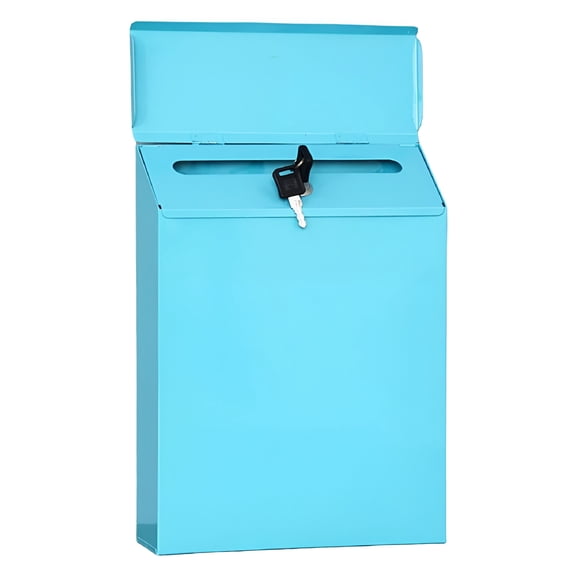 XIBUFE 2026 New Mailbox Drop Box Payments Postbox Case Office Blue for Secure Document Collection, Office Use, Mail Management, Outdoor Installations.