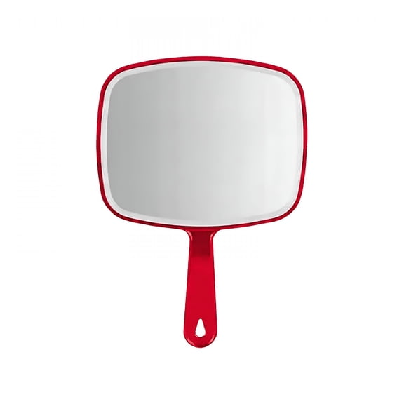 XIBUFE 2026 New Make Up Mirror Handle Makeup Barber Handheld Large Oval Beauty Salon Makeup Portable Wall Mounted,Red Makeup Magnifying Glass,One Size 1  Mirror,480G Glass