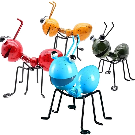 XIBUFE 2026 New Metal Ant Garden Yard Decor Outdoor Wall Art Decorations - Ants Decor Sculptures Ornaments Gifts for Outside Fence Backyard Lawn Tree Porch,Set of 4