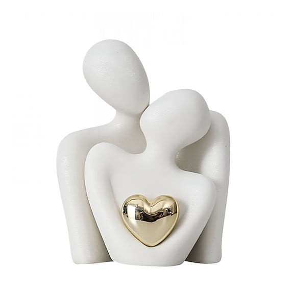 XIBUFE 2026 New Mini Couple Statue Tv Stand Decor Abstract Sculpture Knick Knacks Home Decor Couples Love Office Show Pieces White B