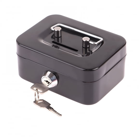 XIBUFE 2026 New Money Safe Box Mini Cash Box Metal Key Money Bank Small Security Lock Box Portable Sturdy Lockable Coin Boxes for Home, Office, Classroom, Travel, Personal Use