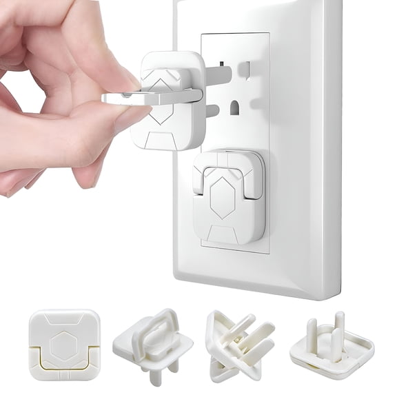 XIBUFE 2026 New Outlet Covers Baby Proofing Plug-40Pcs Socket Safety Plug Covers Electrical Outlets Cover Child Proof Protectors Home Safety 3-Prong Square with Handle Pull White