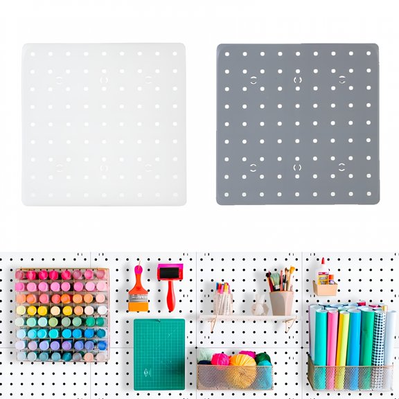 XIBUFE 2026 New Pegboard Wall Organizer Panels,Plastic Pegboard,Pegboard with Hooks,Pegboard Wall Organizer,Pegboard Wall Organizer for Office,Craft Room Peg Board Organizer