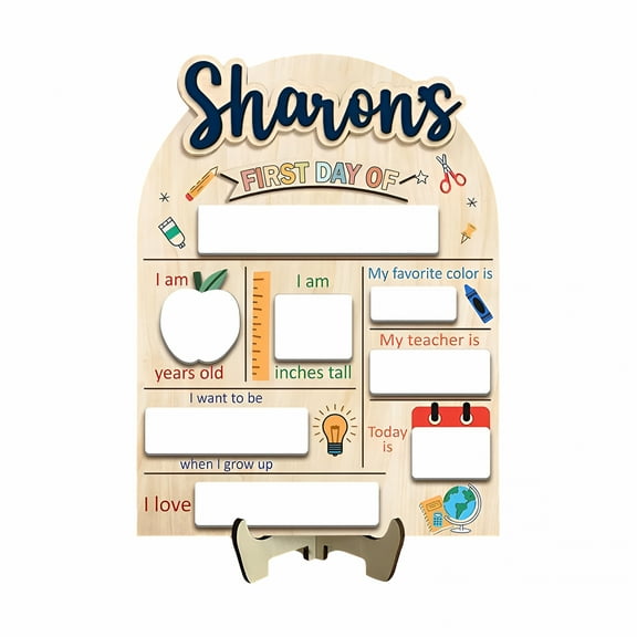 XIBUFE 2026 New Personalized First Day of School Sign First & Last Day of School Interchangeable Sign,Custom First Day School Board,Wooden School Board,Gift for Student,Back to School Sign