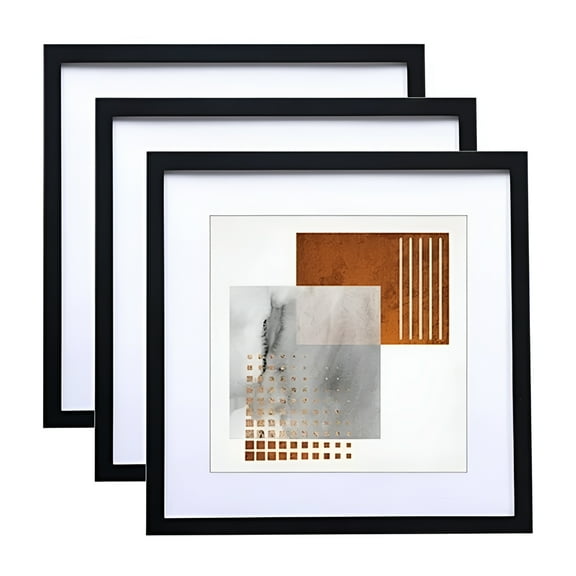 XIBUFE 2026 New Picture Frames Square Pictures Frame 2In1 Made of Solid Wood and Glass Display Pictures for Table Top Display and Wall Mounting Photo Frame (Black 10X10 Frame)