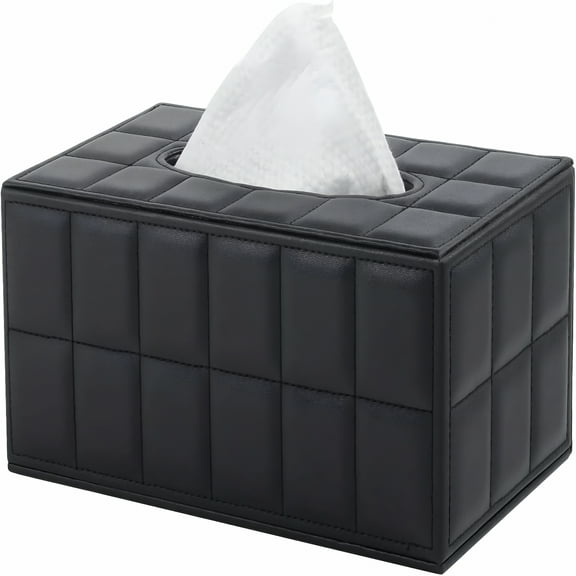 XIBUFE 2026 New Pu Leather Tissue Box Cover Box Holder Rectangle Tissue Organizer with Magnetic Bottom,Decorative Napkin Caddy for Vanity Dresser Night Stand Countertop Home Office Car,Retro