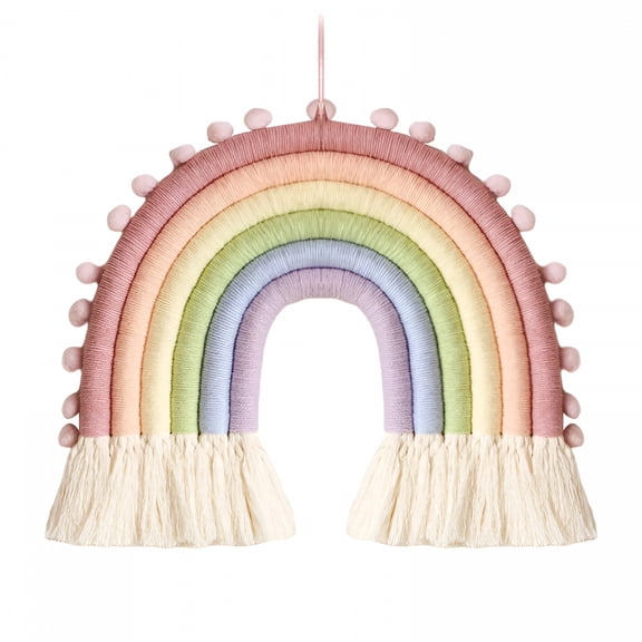 XIBUFE 2026 New Rainbow Wall Hanging,Macrame Woven Rainbow,Rainbow Wall Decor,Baby Room Decor,Nursery Gift,For Kids' Bedrooms,Nursery Walls,Playrooms,Baby Shower Gifts,Pastel-Themed Decor