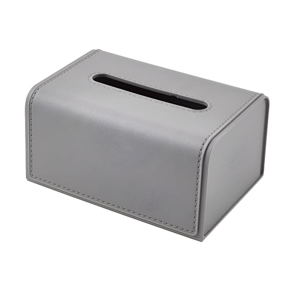 XIBUFE 2026 New Rectangular Tissue Box Cover,Pu Leather Tissue Box Holder,Decorative Tissue Holder Cover for For Desk, Vanity, Nightstand, Coffee Table Bathroom,Bedroom,Living Room,Office,Gray