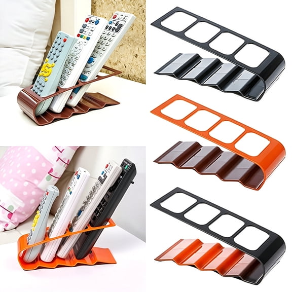XIBUFE 2026 New Remote Control Holder Desk Organizer for Remote Controllers,Tv Guide,Mail,Electronics Remote Control Cellphone Stand Holder 4 Slots Storage Caddy Organiser Tools