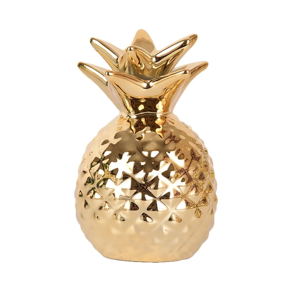 XIBUFE 2026 New Resin Pineapple Figurine Room Decor 1 Pcs Fruit Ornament Realistic Pineapple Props Creative Pineapple Ornaments Crafts Photography Decor Desktop Ornament Gold