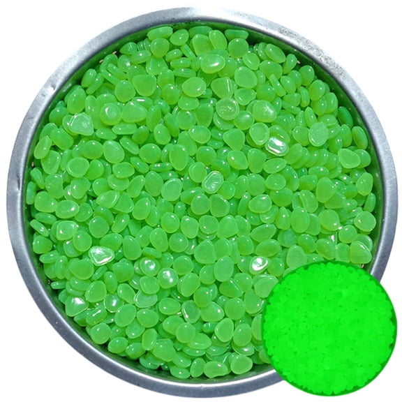 XIBUFE 2026 New Rock,Absorbs Light Quickly Pebbles for Indoor Plants,Non Toxic Premium Material Extended Glowing Effect Lava Rocks for Plants,Green,0.39In