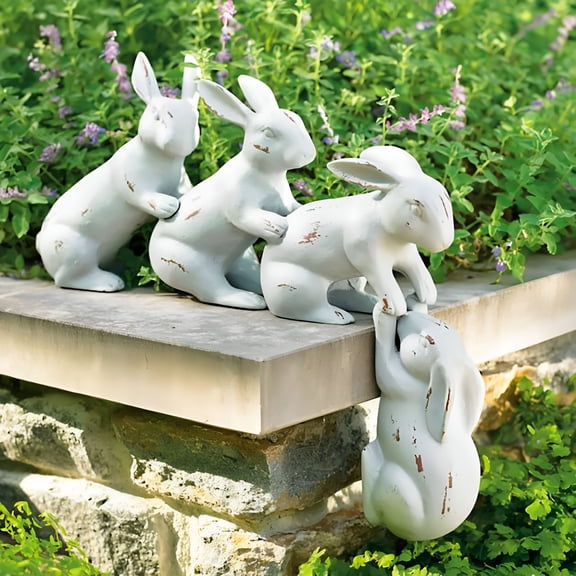 XIBUFE 2026 New Saved By A Hare Sculpture Bunny Decor Sculpture Party Decor Gift Rabbit Statue,For Home,Party,Desk,Garden