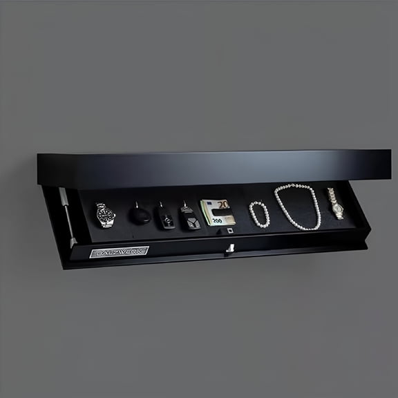 XIBUFE 2026 New Secure Shelf - Floating with Secret Compartment,Shelf with Hidden Compartment,Secret Shelf(Black)