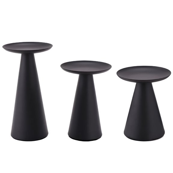 XIBUFE 2026 New Set of 3 Black Metal Candle Holders for Pillar Candles Elegant Table Decor for Dining Table,Coffee Table,Mantel,Shelf,Living Room