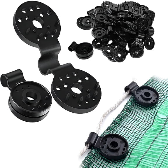 XIBUFE 2026 New Shade Cloth Lock Grip,Plastic Clips for Sunshade Net,Windproof Awning Clamp,Round Black Clips for Sun Shade Net for Garden, Greenhouse, Patio, Balcony, Pergola (50Pcs)