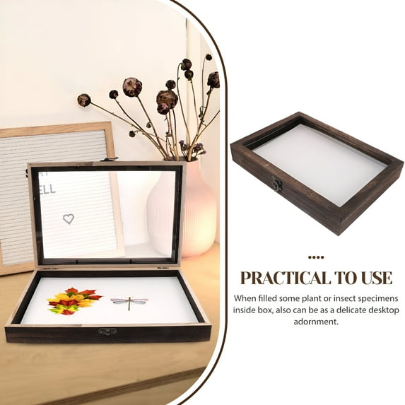 XIBUFE 2026 New Shadow Box Frame 9X12 Shadow Box Display Case with Linen Back Memorabilia Awards Medals Photos Memory Box Rustic Carbonized Wood,For Home,Office,Wall,Desk