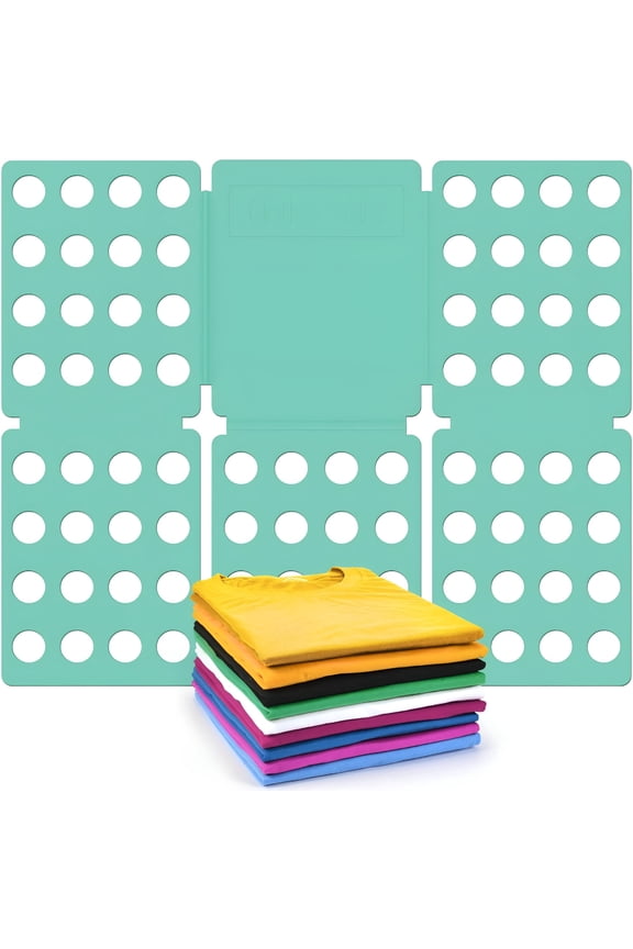 2026 New Shirt Folder Board Durable Plastic Clothes Folding Board Tshirt Organizer Easy and Fast Folding Laundry Folder for Home, Travel, Dorm, Laundry Room Green