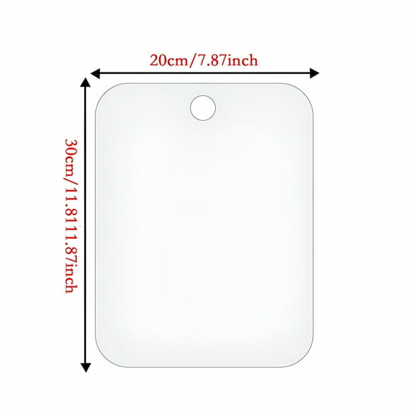 XIBUFE 2026 New Silver Acrylic Hangable Shaving Mirror, 20X30Cm Lightweight Bathroom Mirror, Unbreakable Reflective Wall Decor for Shaving, Makeup, Travel, Dorm Room