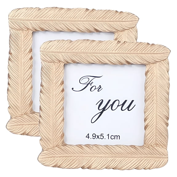 XIBUFE 2026 New Small Vintage Luxury Picture Frame 3X3 Antique Resin Photo Frame 2Pcs,For Displaying Photos,Cherished Memories,Vintage-Style Home Decor,Elegant Desk Display,Gift for Loved Ones.