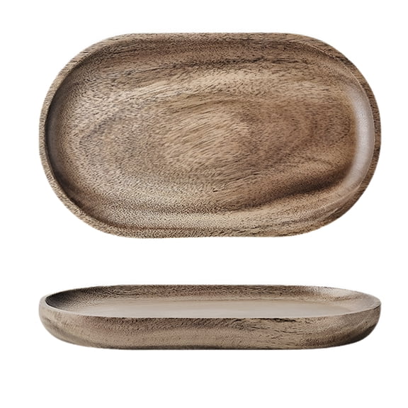 XIBUFE 2026 New Small Wood Serving Trays Mini Wooden Platters Wooden Vanity Tray Dispenser Wood Counter Plates Bathroom Countertop Organizer Trays Coffee Bar Tray Appetizer Serving Board Snack Board