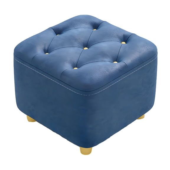 XIBUFE 2026 New Square Footstool Foot Stool Comfortable Stepstool Creative Ottoman Stool Footrest for Living Room Dressing Room Bedroom Couch,Dark Blue