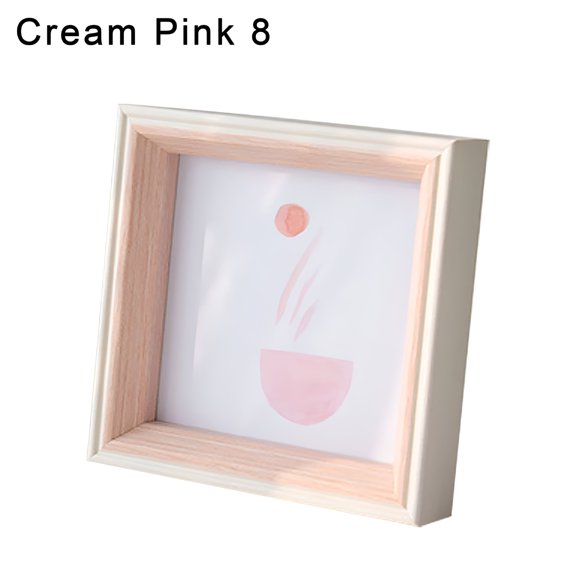 XIBUFE 2026 New Square Picture Frames,Resin 8X8 Picture Frame Desktop Placed Art Photo Frame with Mat for Desktop Decoration for Desk, Shelf, Bedside, Office, Living Room, Bedroom, Display (Pink)