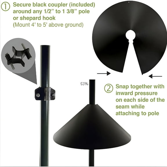 XIBUFE 2026 New Squirrel Baffle,Professional Galvanized Prevents Squirrel Guard Baffle,Wrap Around Squirrel Baffle Protect Outside Hang Bird Feeders&Pole Mount From Raccoon Squirrels Rodents18In