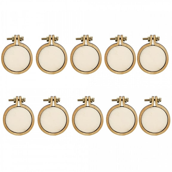 XIBUFE 2026 New Stitch Frame Embroidery Hoop Diy Decoration Fixed Frame Gifts Hand Mini Ornaments Round Tools Wooden 10Pcs Set