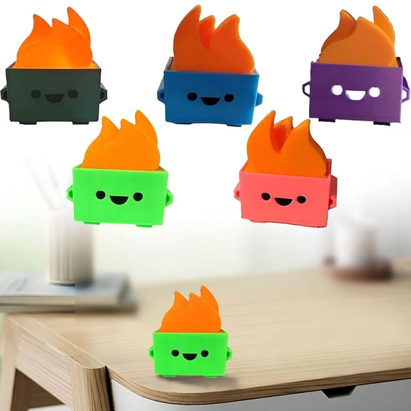 XIBUFE 2026 New Teeny Tiny Dumpster Fire Creative Desk Decorations Display Interesting Decorations for Office Home Desk Shelf