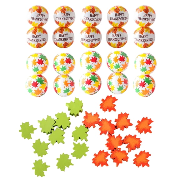 XIBUFE 2026 New Thanksgiving Fall Beads, Wooden Beads, Maple Leaf Beads, Ornament Handmade Loose Beads for Garland, Diy Crafts, Jewelry Making Findings