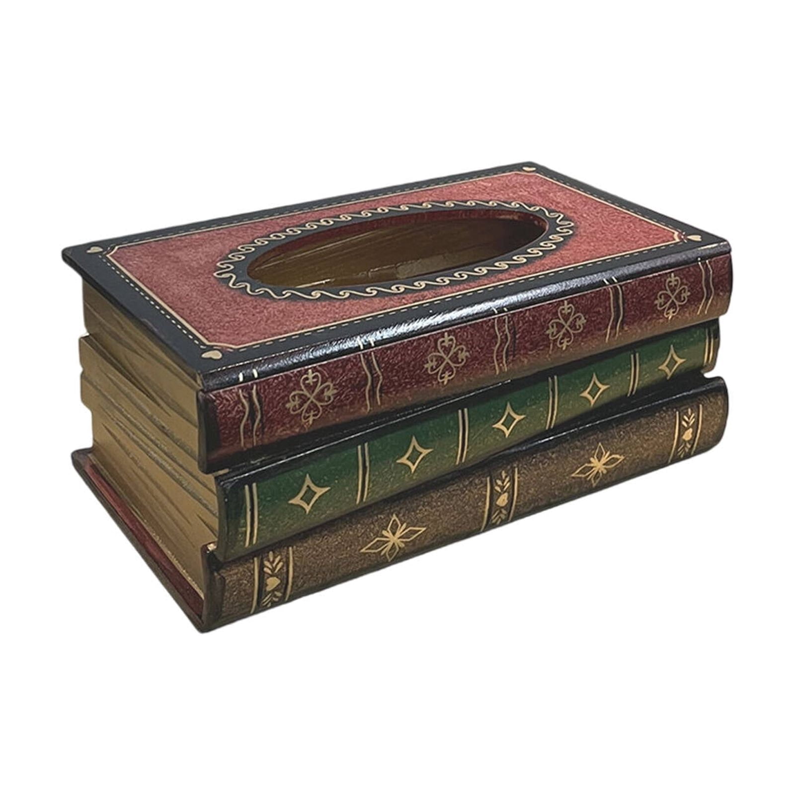 XIBUFE 2026 New Tissue Box Cover,Vintage Book Design Style Tissue Box ...