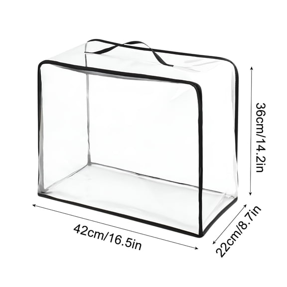 XIBUFE 2026 New Transparent Large Capacity Clear Travel Packing Cube Zippered Storage Bags See Through Moving Bag Pvc Multipurpose Pouch with Handle for Suitcase Shirts Dress Storage