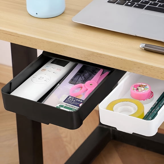 XIBUFE 2026 New Under Desk Drawer Organizer,Under Table Drawer,Desk Pencil Drawer,Hidden Drawer for Office,Home,Study,Workspace