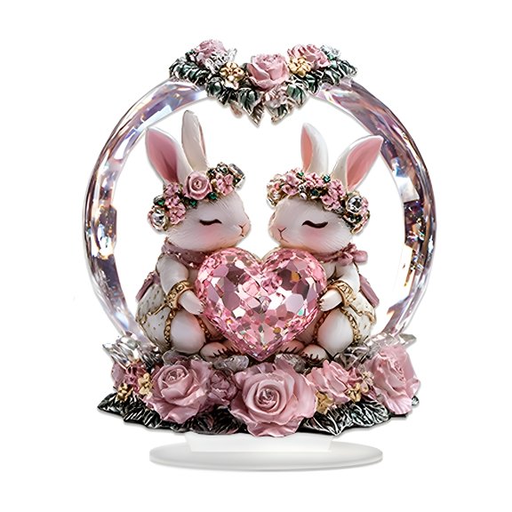XIBUFE 2026 New Valentine'S Day Romantic Crystal Ball Table Decoration,2D Flat Acrylic Desktop Decoration for Valentine'S Day Birthday Thanksgiving Anniversary Home Decor Romantic Gift