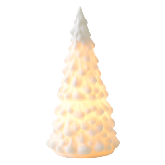 XIBUFE 2026 New White Ceramic Christmas Tree That Light Up,Porcelain Christmas Tree with Lights,Pre-Lit Tabletop Xmas Tree Figurines,Modern Christmas Decor,Gift