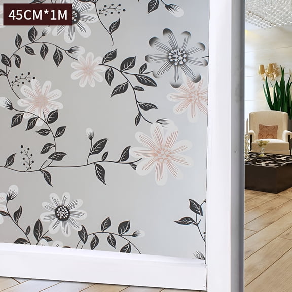 XIBUFE 2026 New Window Privacy Film Stained Glass Opaque Non-Adhesive Window Coverings Film Stained Cling Glass Film Removable for Bathroom Shower Door Frosted