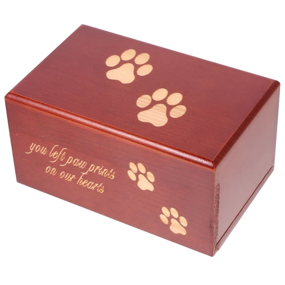 XIBUFE 2026 New Wooden Keepsake Urns Burial Pet Animal Vintage Decor Cremation for Dogs Ashes Commemorative Casket,Memorial Remembrance,Pet Loss Tribute,Home Decoration