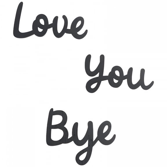 XIBUFE 2026 New Wooden Script Sign Hallway Home Door -Love You Bye Sign Above Door,Wood Entryway Decor Door Topper,Family Wall Art Modern for Valentine'S Decoration with Glue Point