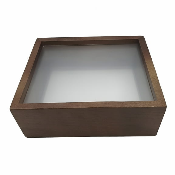XIBUFE 2026 New Wooden Shadow Box Frame Dried Flower Display Case Table Decoration Rustic Floating Picture Frame Keepsake Box for Artwork Medals 7Inch