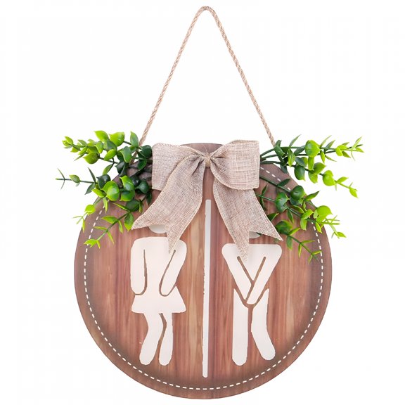 XIBUFE 2026 New Wooden Unisex Restroom Signs Rustic Men'S and Women'S Restroom Wall Signs for Business Funny Bathroom Signs Cute Half Toilet Door Decor Signs Farmhouse Plaque for Toilet Shelf