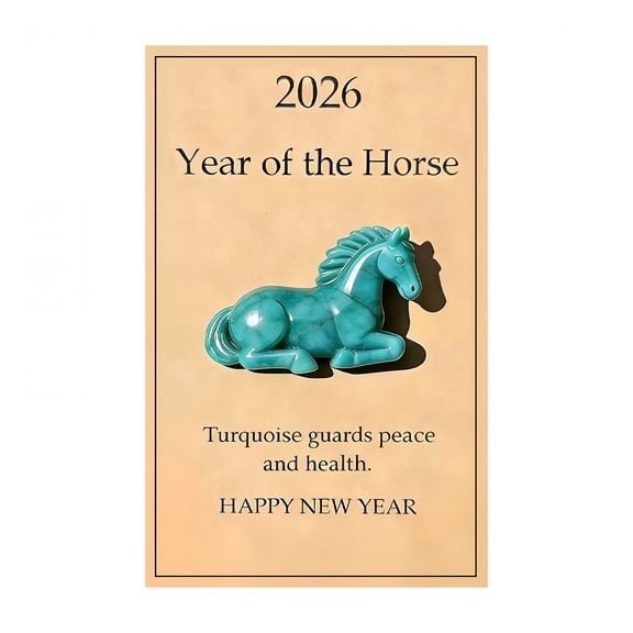 XIBUFE 2026 Year of the Horse: Turquoise Guardian Symbol of Health&Smooth Journeys,Hand-Carved Natural Turquoise Horse Figurine,Mini Statue Decor,New Year Lucky Talisman Meaningful (Agate Green,1Pc)