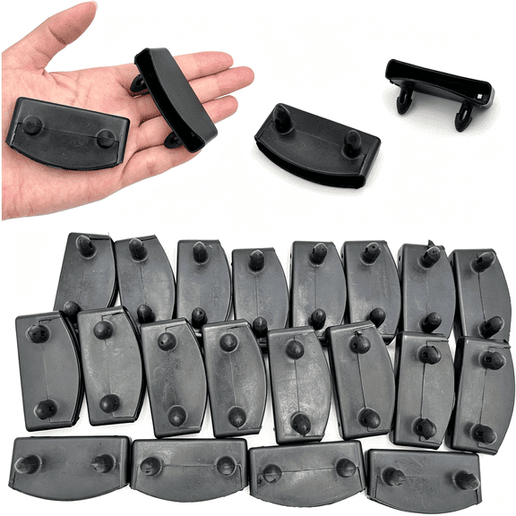 XIBUFE 20Pcs 54X9Mm Black Replacement Bed Slat Plastic End Caps Holders for Holding Securing Wooden Slats Bed Base,Width 54Mm X Height 9 Mm (Inside Dimension)