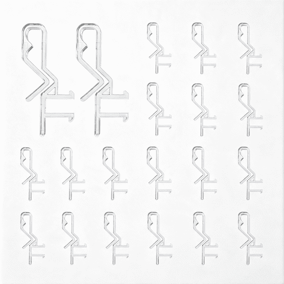 XIBUFE 20Pcs Hidden Channel Valance Clips 1-7/8" Clear Color for Faux and Real Wood Window Blinds Retainer Holder Clip for the Valance with a in the Back