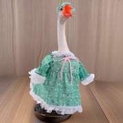 XIBUFE 23 Inch Porch Goose with Outfit, Large Decorative Garden Sculpture, Seasonal Holiday Yard Art for Home and Backyard