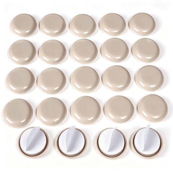 XIBUFE 24 PCS Self-Stick Furniture Sliders, 1 Inch Furniture Glides for Carpet, Furniture Moving Pads for Furniture Adhesive Carpet Sliders