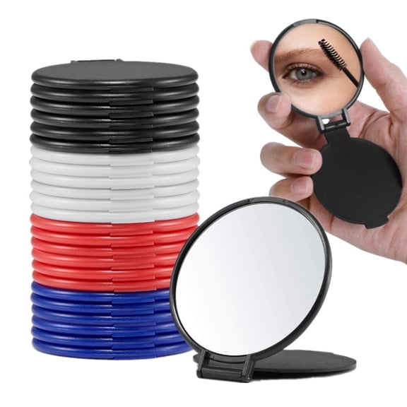 XIBUFE 24Pcs Compact Mirrors Bulk, Round Pocket Mini Folding Makeup Mirror for Purse